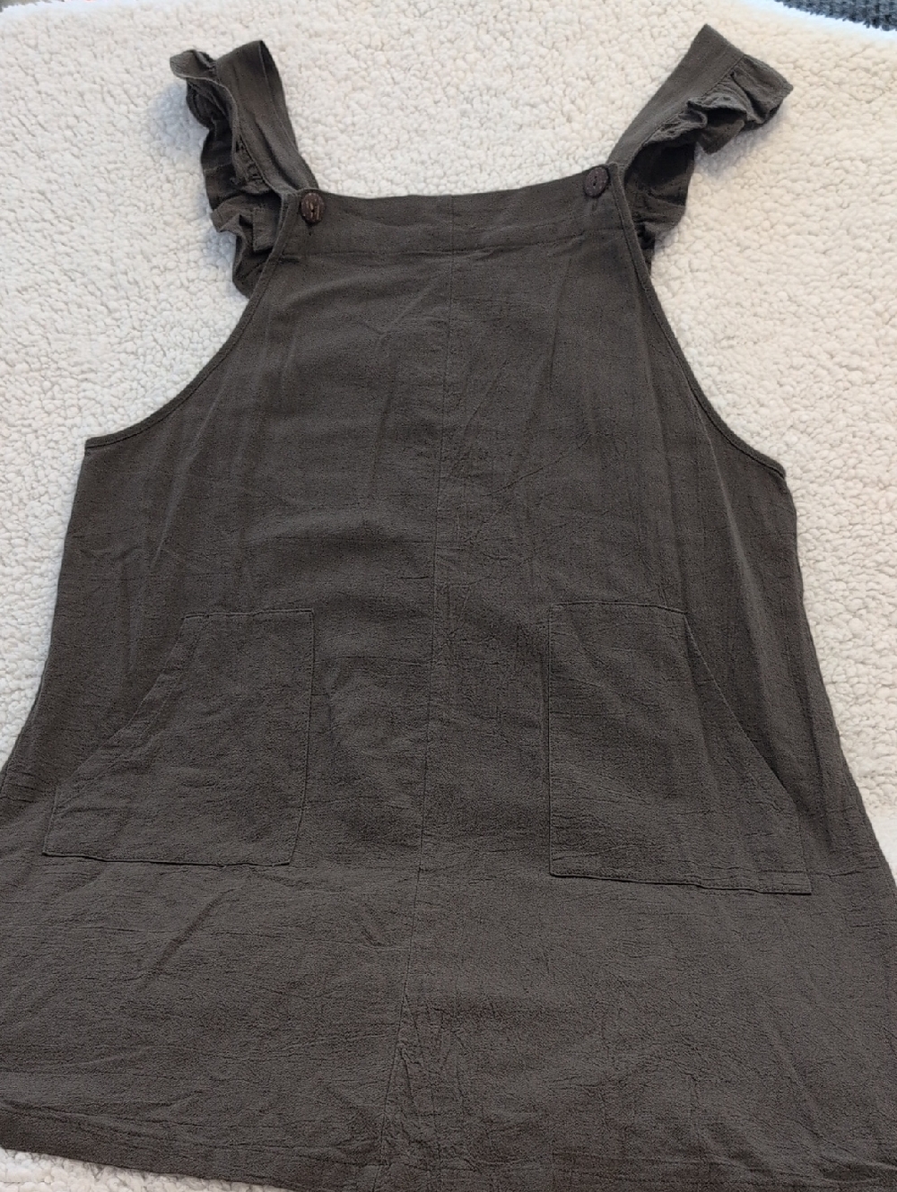 BloomChic Olive Ruffle-Strap Dress